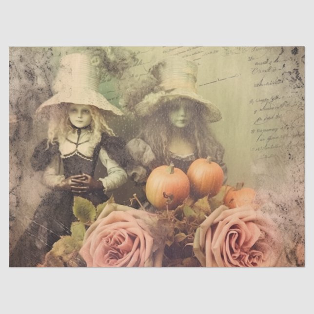 Vintage Halloween Witchcraft Tissue Paper (Front)