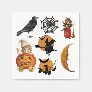 Vintage Halloween witches Napkin