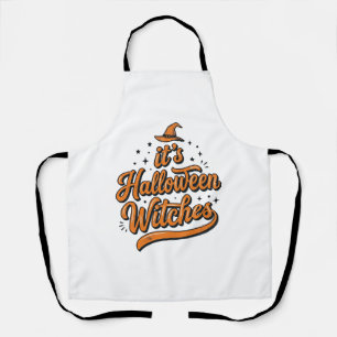Vintage Halloween Witches Typography Shirt Design_ Apron