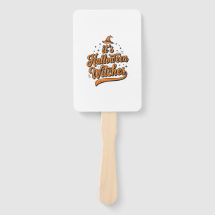 Vintage Halloween Witches Typography Shirt Design_ Hand Fan