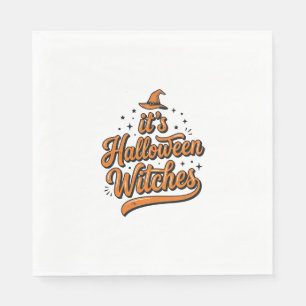 Vintage Halloween Witches Typography Shirt Design_ Napkin