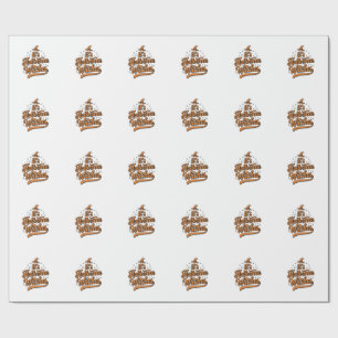 Vintage Halloween Witches Typography Shirt Design_ Wrapping Paper