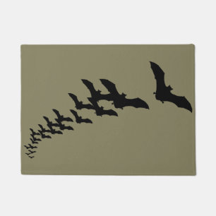 Vintage Halloween with a Swarm of Flying Bats Doormat