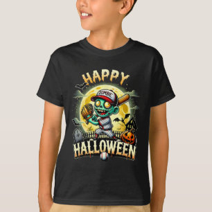 Vintage Halloween Zombie Sell Skeleton Sell Player T-Shirt