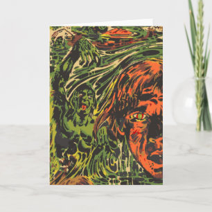 Vintage Halloween Zombies, Grafitti Street Art Card