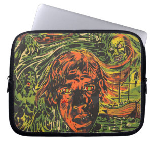Vintage Halloween Zombies, Grafitti Street Art Laptop Sleeve