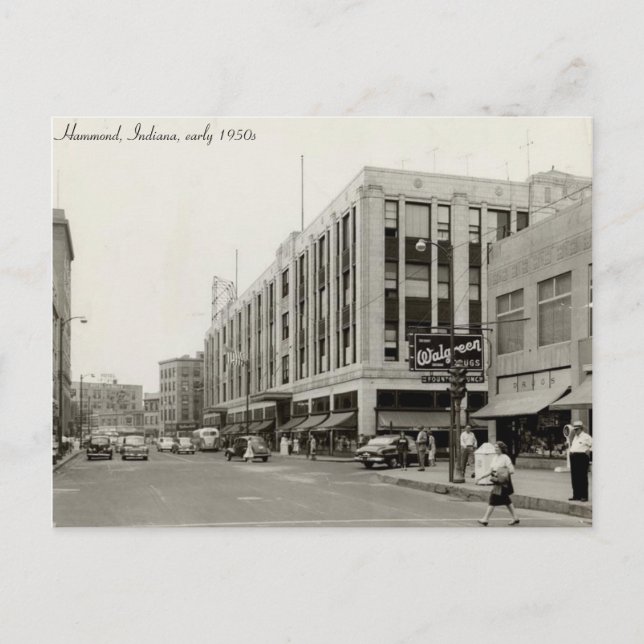 Vintage HAMMOND, INDIANA (early 1950s) Postcard (Front)