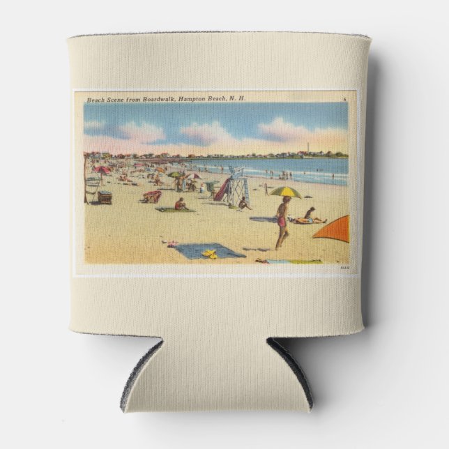 Vintage Hampton Beach Postcard  Can Cooler (Front)