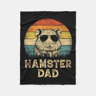 Vintage Hamster Dad Hamster Lovers Daddy Father#39 Fleece Blanket