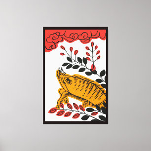 Vintage hanafuda Card Art wrapped canvas XL