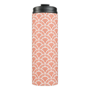 Vintage hand drawn art deco pattern with scale mot thermal tumbler