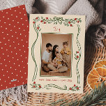 Vintage Hand-Drawn Bow Frame Photo Christmas Holiday Card<br><div class="desc">Celebrate the holidays with our vintage hand-drawn bow frame photo Christmas holiday card, featuring a festive red and green border topped with a bow. Playful wavy accents bring whimsical seasonal cheer, while the cosy retro layout adds nostalgic warmth and holiday spirit to your greetings. Please reach out with any questions...</div>
