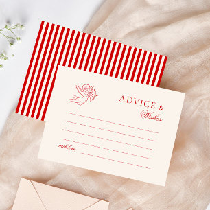Vintage Hand Drawn Cherub Cupid Advice and Wishes Enclosure Card