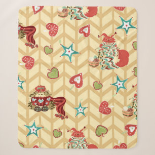 Vintage hand drawn christmas seamless pattern vint sherpa blanket
