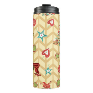Vintage hand drawn christmas seamless pattern vint thermal tumbler