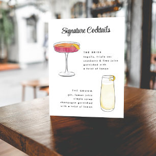 Vintage Hand Drawn Cocktails Sign