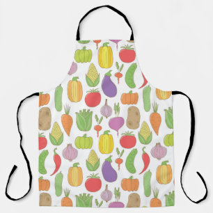 Vintage hand drawn doodle seamless background with apron