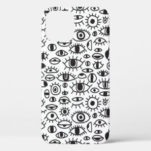 vintage hand drawn doodle seamless background with iPhone 12 case