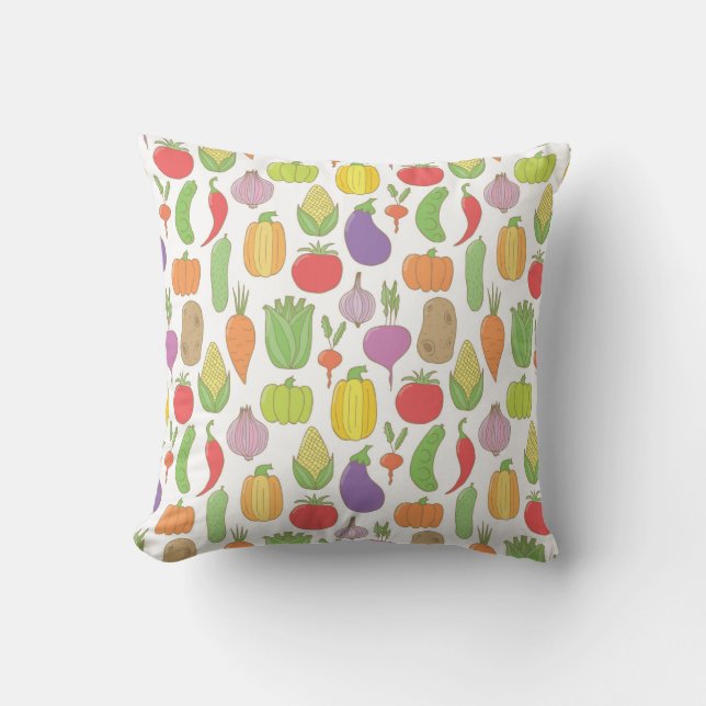Vintage hand drawn doodle seamless background with cushion (Front)