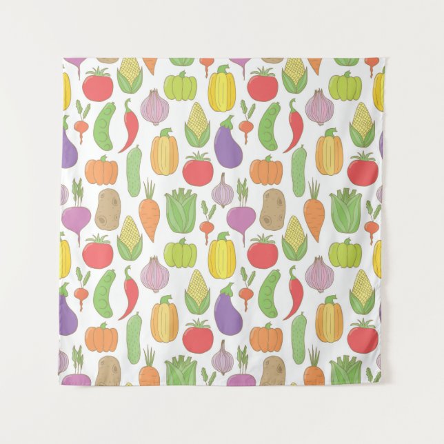 Vintage hand drawn doodle seamless background with tapestry (Front)