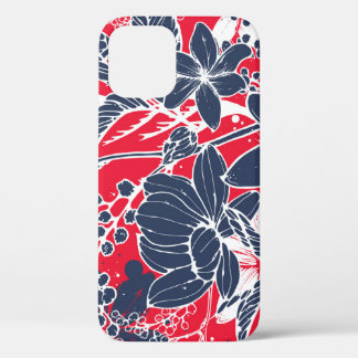 Vintage Hand-Drawn Flowers, Elegant Pattern. iPhone 12 Case