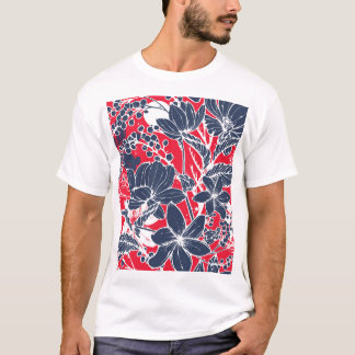 Vintage Hand-Drawn Flowers, Elegant Pattern. T-Shirt