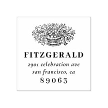 Vintage Hand-drawn Flowers Family Return Address