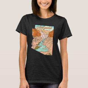 Vintage Hand Drawn Grand Canyon In Arizona State M T-Shirt
