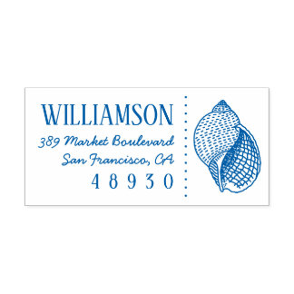 Vintage Hand-drawn Sea Shell Return Address Self-inking Stamp