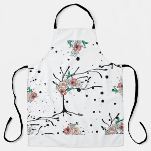 Vintage hand drawn seamless pattern graphic illust apron