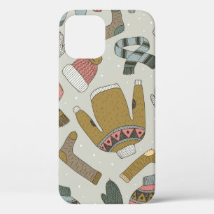 vintage hand drawn seamless pattern with iPhone 12 case