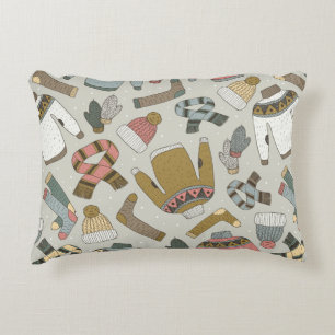 vintage hand drawn seamless pattern with decorative cushion
