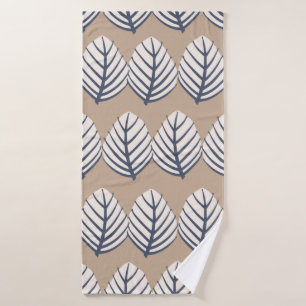 vintage hand drawn simple and modern leaf motif se bath towel