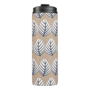 vintage hand drawn simple and modern leaf motif se thermal tumbler