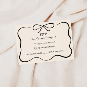 Vintage Hand Drawn Wedding RSVP Card