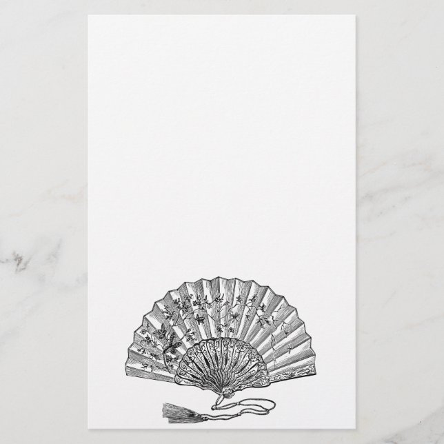 Vintage Hand Fan Stationery (Front)