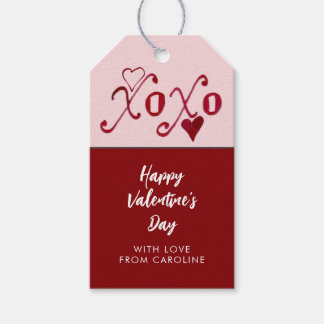 Vintage Hand-Illustrated Valentine's Day XXOO Gift Tags