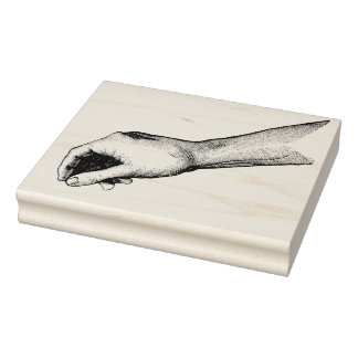 Vintage Hand Pickup Rubber Art Stamp