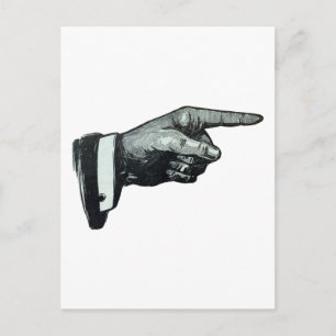 Vintage Hand Pointing Postcard