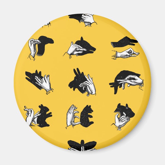 Vintage Hand Puppet Shadow Games Magnet (Front)