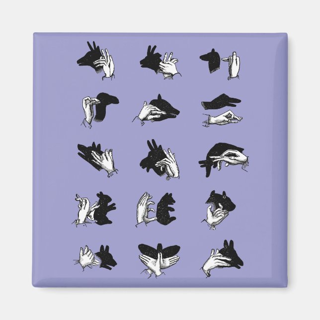 Vintage Hand Puppet Shadow Games Magnet (Front)
