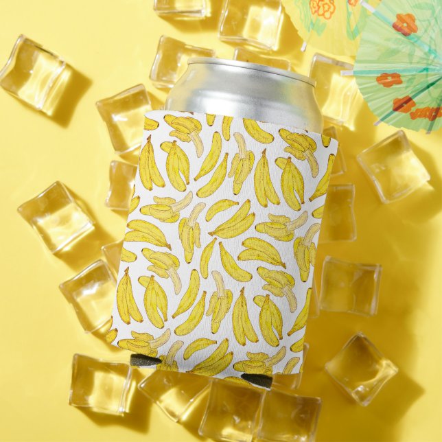 Vintage Hand Sketched Banana Can Cooler (In Situ Summer)