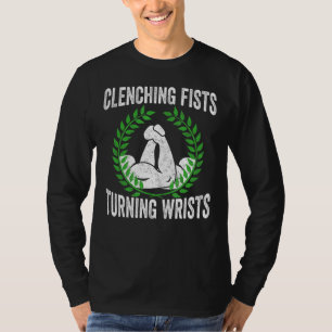 Vintage Hand Wrestling Arm Wrestler Turning Wrists T-Shirt