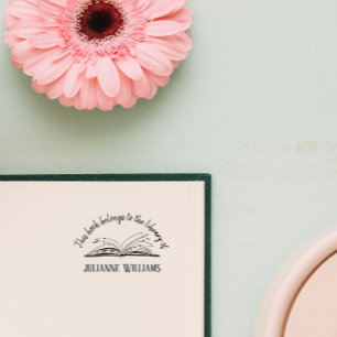 Vintage Hand-written Custom Library Books Rubber Stamp