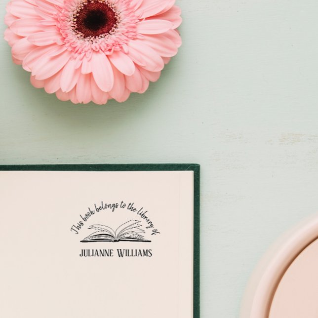 Vintage Hand-written Custom Library Books Rubber Stamp (Creator Uploaded)