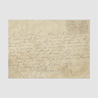 Vintage Hand Written Letter Script Map Decoupage  Tissue Paper