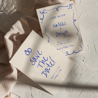 Vintage Hand Written Unique Modern Funky Wedding