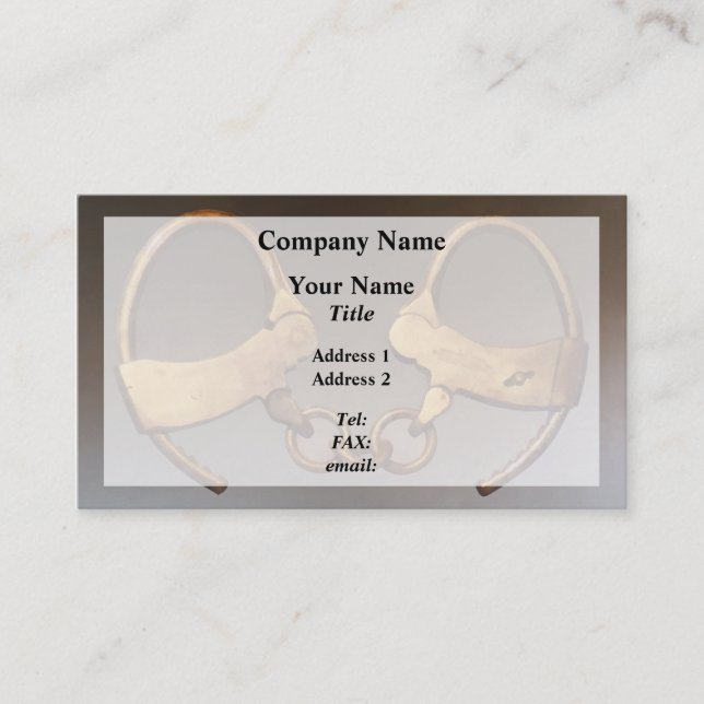 Vintage Handcuffs Business Card (Front)