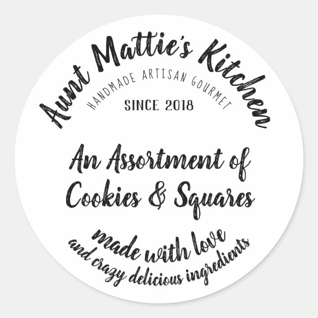 Vintage Handmade Artisan Gourmet Food Label (Front)