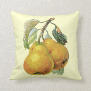 Vintage Handpainted Pears - French Country Decor  Cushion
